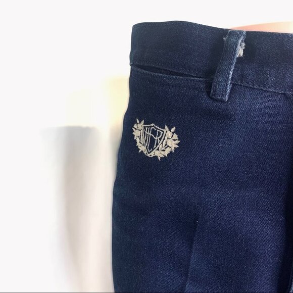 VINTAGE HER DARK BLUE DENIM CROP CAPRI HIGH RISE JEANS WOMEN SIZE 32 TAW… - Picture 6 of 15